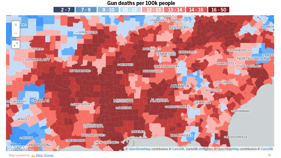 Gunshots in the Southern States